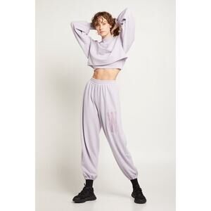 WNTRMSE Lnge Jogger 2 Embroidered Logo Baggy Terry Cotton Track Pants Lilac